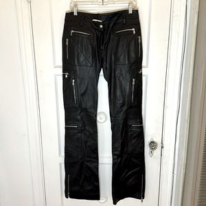 Dolce & Gabbana leather pants low waist Y2K